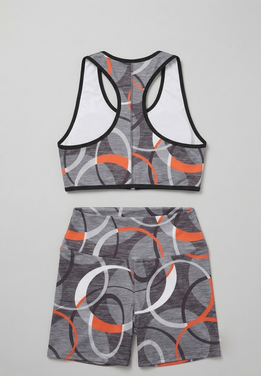 Conjunto Deportivo Geométrico - Círculos Naranja - Reflejo de luna