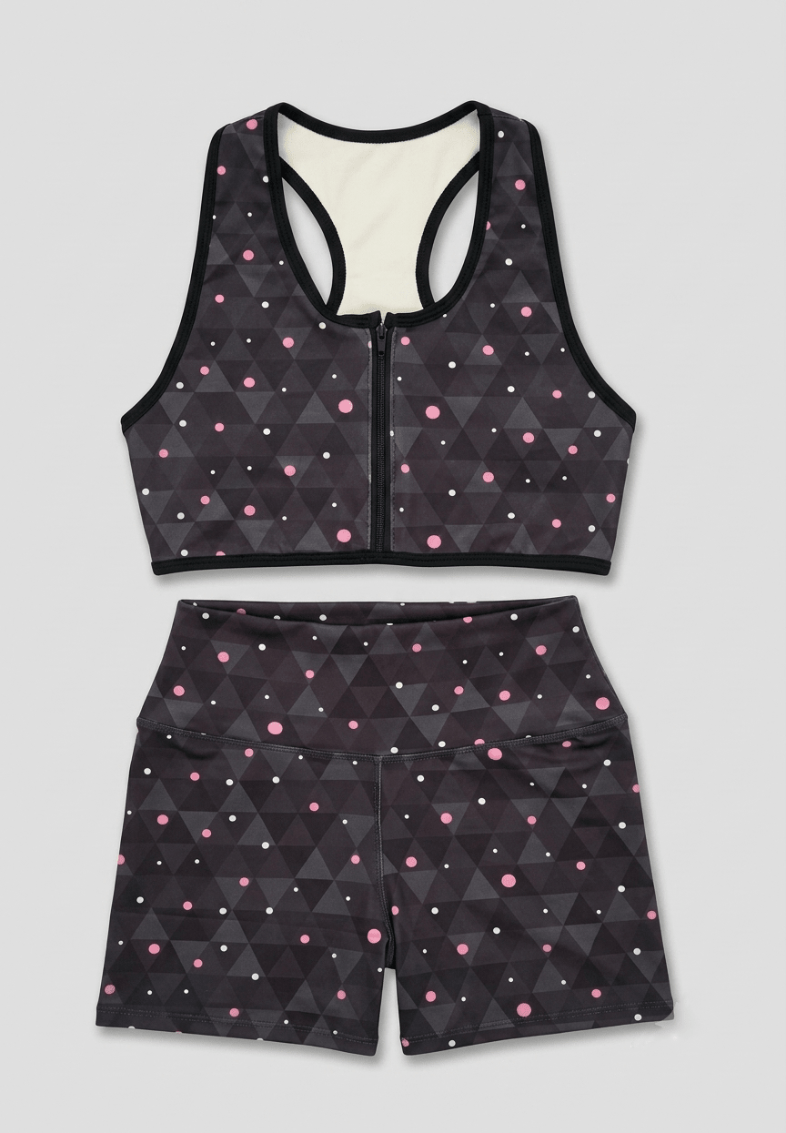 Conjunto Deportivo Geométrico - Puntos Rosa - Reflejo de luna