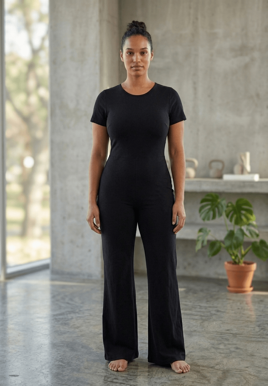 Licra Jumpsuit Negro Espalda Abierta - Reflejo de luna