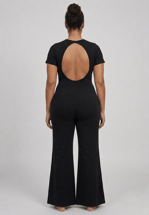 Licra Jumpsuit Negro Espalda Abierta - Reflejo de luna