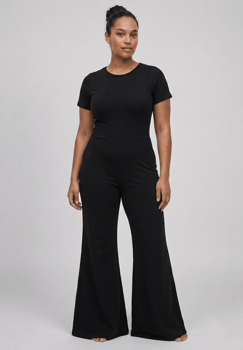 Licra Jumpsuit Negro Espalda Abierta - Reflejo de luna