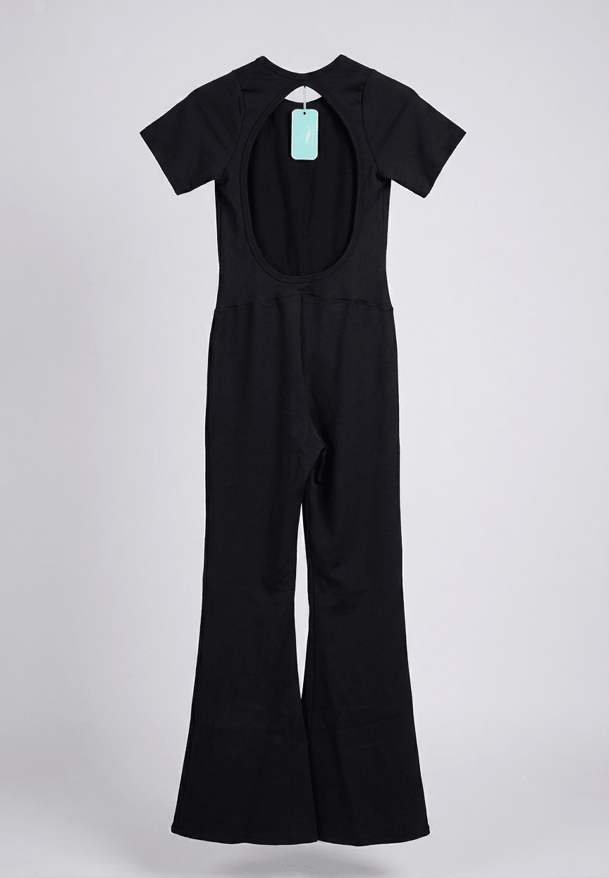 Licra Jumpsuit Negro Espalda Abierta - Reflejo de luna